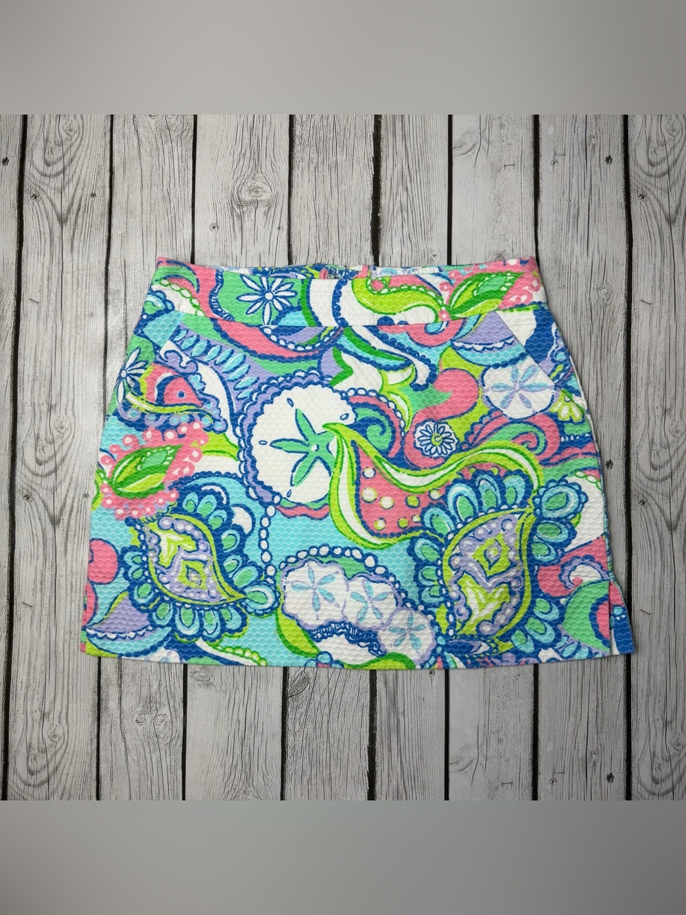 Lilly Pulitzer Women's 4 Marigold Jacquard Skort Conch Republic Textured Paisley